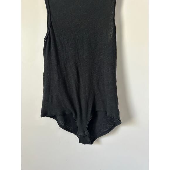Free People All The Time Linen Blend Black Bodysuit size XS - Picture 8 of 11